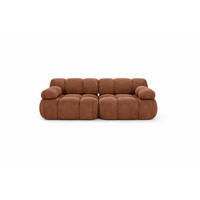 COUCH, 2-Sitzer Modular, Veloursstoff Salvador, Dunkelbraun, Selia - Dunkelbraun, Holz (190/70/95cm) - Kaiser Möbel