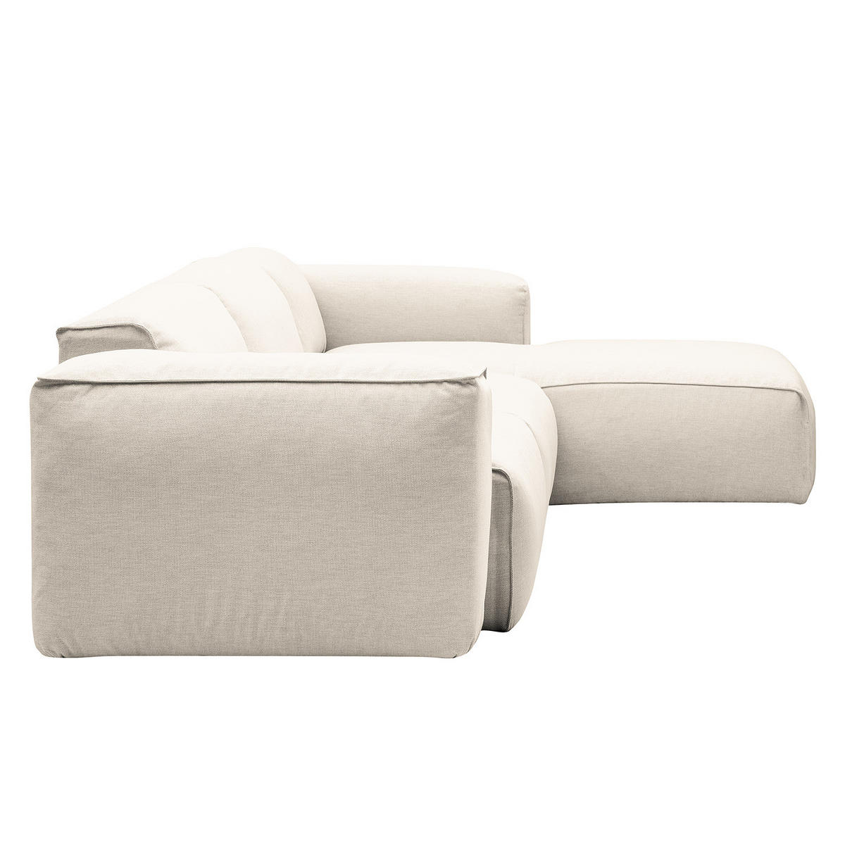 3-SITZER ECKSOFA mit Longchair - Beige/Schwarz, Kunststoff/Textil (284/173cm) - home24