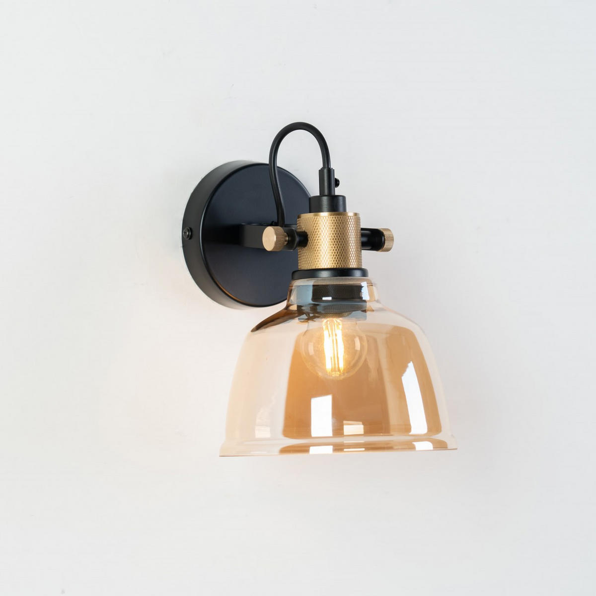 WANDLEUCHTE Linz, Bernstein, 25cm - Bernsteinfarben, Metall (16/25/21cm) - KOSILUM