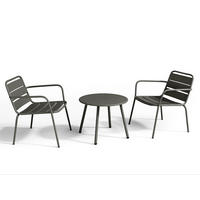 GARTENSITZGRUPPE im Set - 2 -Sitzer - Stahl - anthrazitgrau - MIRMANDE - Anthrazit, Metall - Vente-Unique