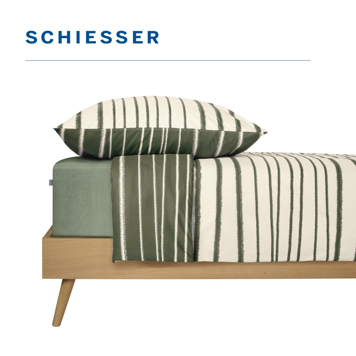 BETTWÄSCHESET Wesley - Renforcé - 2-teilig - 135 x 200 cm - Grün - Grün, Textil (135/200cm) - SCHIESSER