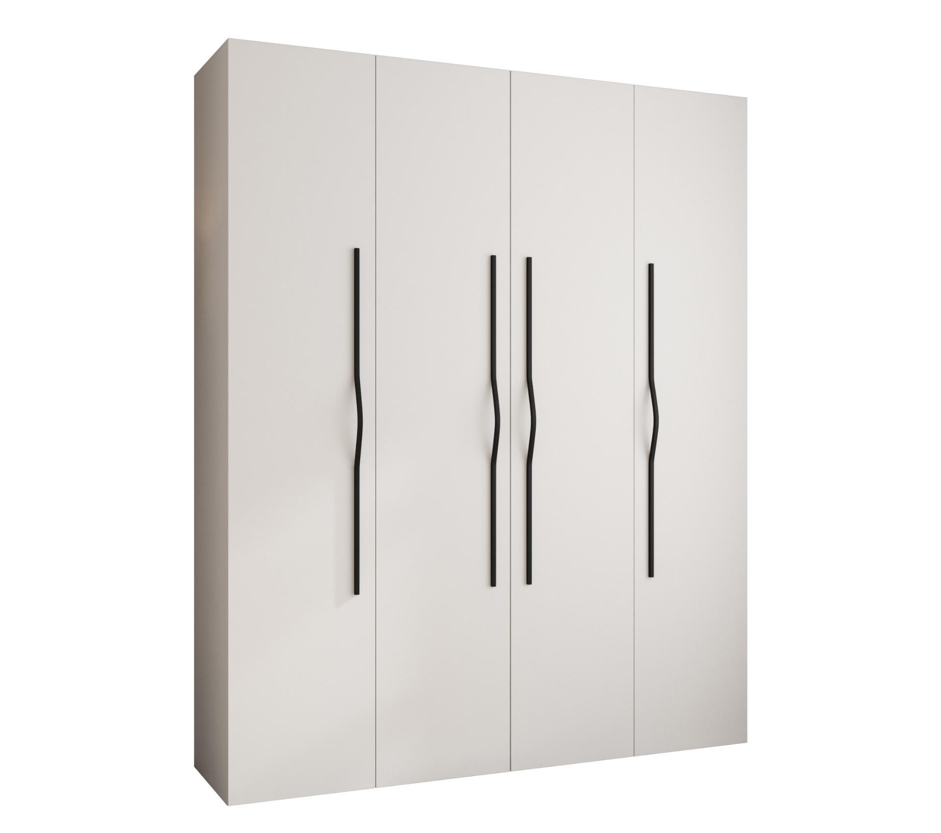 Abiks Möbel Drehtürenschrank Weiß, Schwarz 200x245.5x40 cm