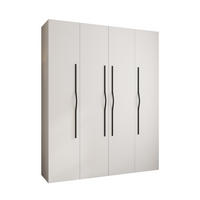 DREHTÜRENSCHRANK 245,5/200/40 4-türig - Schwarz/Weiß, Holz/Metall (200/245.5/40cm) - Abiks Möbel