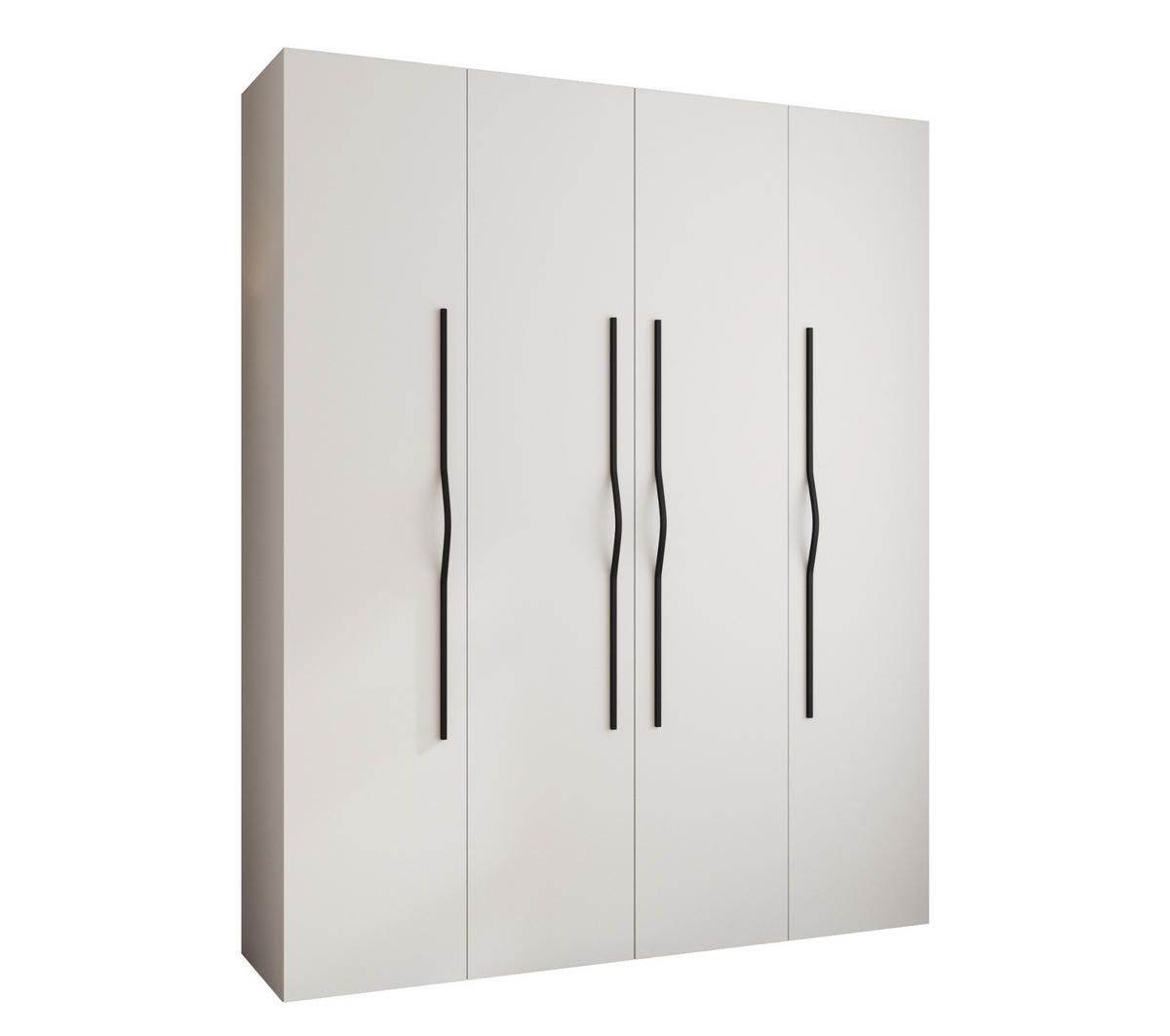 DREHTÜRENSCHRANK 245,5/200/40 4-türig - Schwarz/Weiß, Holz/Metall (200/245.5/40cm) - Abiks Möbel