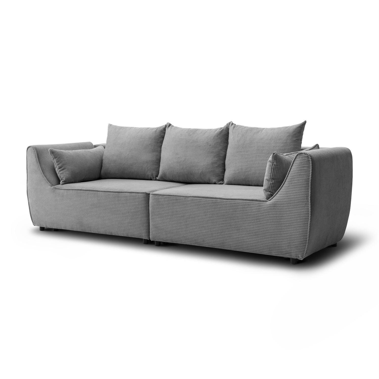 SOFA ASPEN Zweisitzer mit Schlaffunktion, Anafi 03 - Dunkelgrau, Textil (267/94/95cm) - Lookway