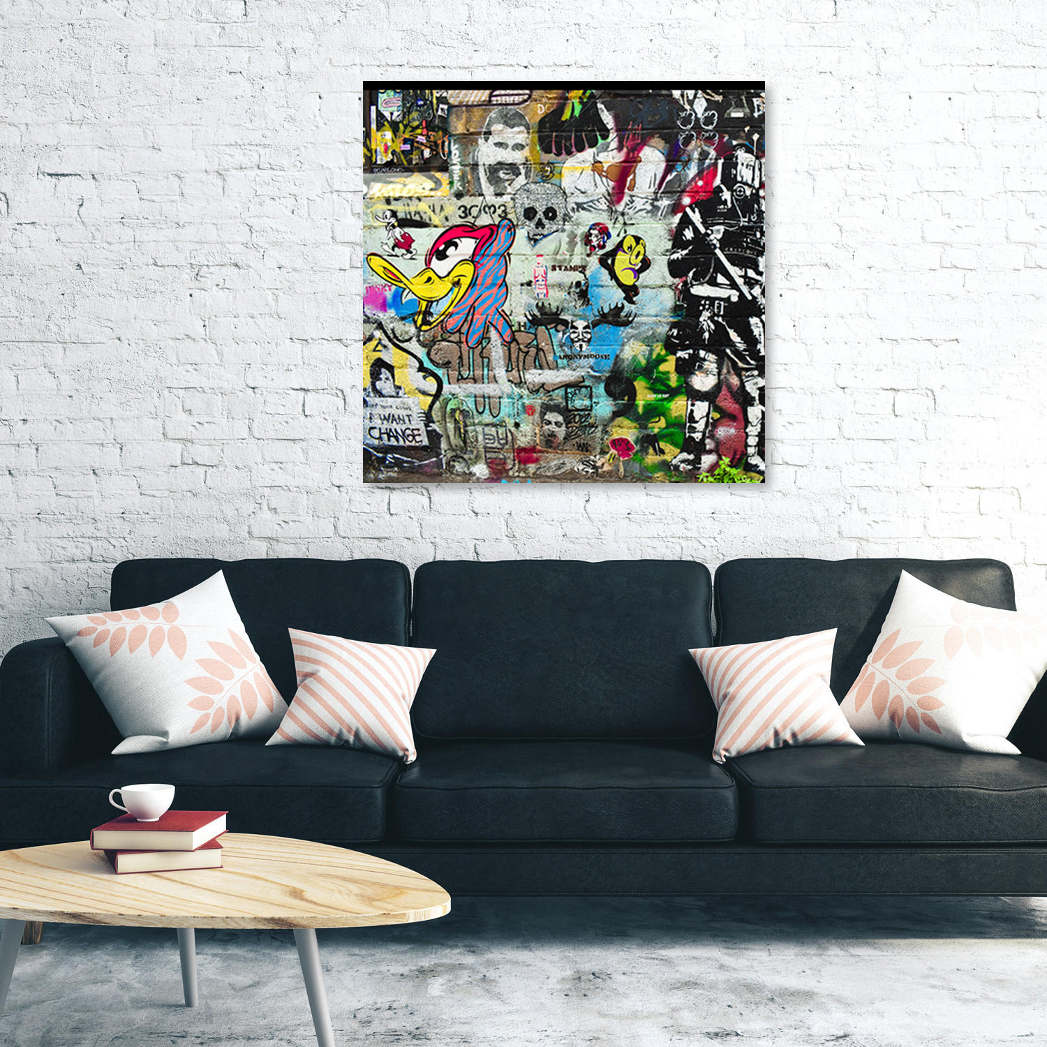 WANDBILD, Abstrakt-Farben 50x50cm - Multicolor, Textil (50/50cm) - Feeby