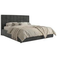 ČALOUNĚNÁ POSTEL TENARDO CLASSIC 200/200 - Tmavě šedá Samet - bez matrace - černá/tmavě šedá, textil/plast (200/200cm) - MKS