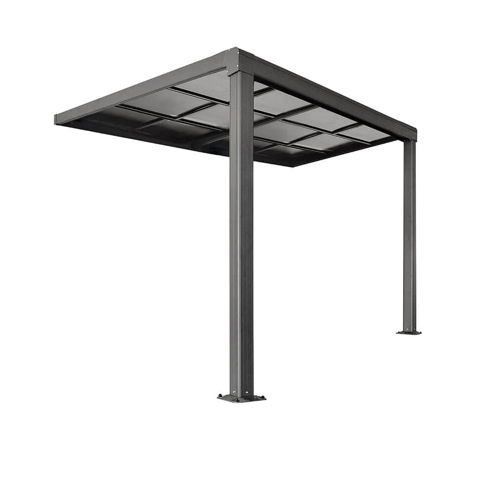 TERRASSENÜBERDACHUNG SOLIS DELUXE - Farbe: Grau, Größe: 290 x 295 x 233 / 272 cm - Anthrazit, Kunststoff (290/272/295cm) - Home Deluxe
