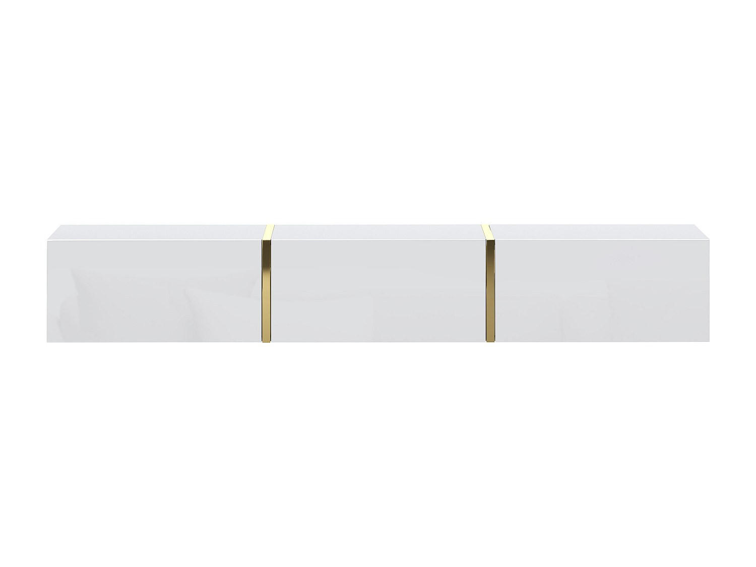 TV-HÄNGESCHRANK - 179.9 cm x 34.6 cm - Holz, Platte - Weiß, Goldfarben - MARZIALO - Goldfarben/Weiß, Holz (179.9/27.7/34.6cm) - Vente-Unique