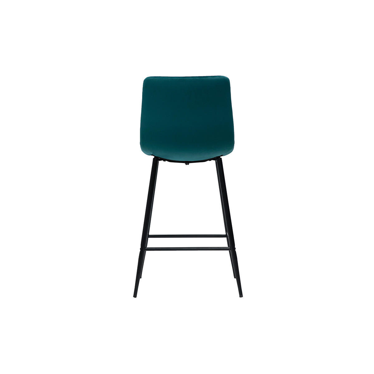 BARHOCKER Samt Petrol H65 cm 2er-Set MAXWELL - Blau, Textil (51/99/50cm) - Miliboo