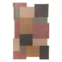 WOLLTEPPICH Geometrisch-Design, handgetuftet THAMES EVA, Grau-Rosa 120x180 cm - Grau, Textil (120/180cm) - KADIMA DESIGN