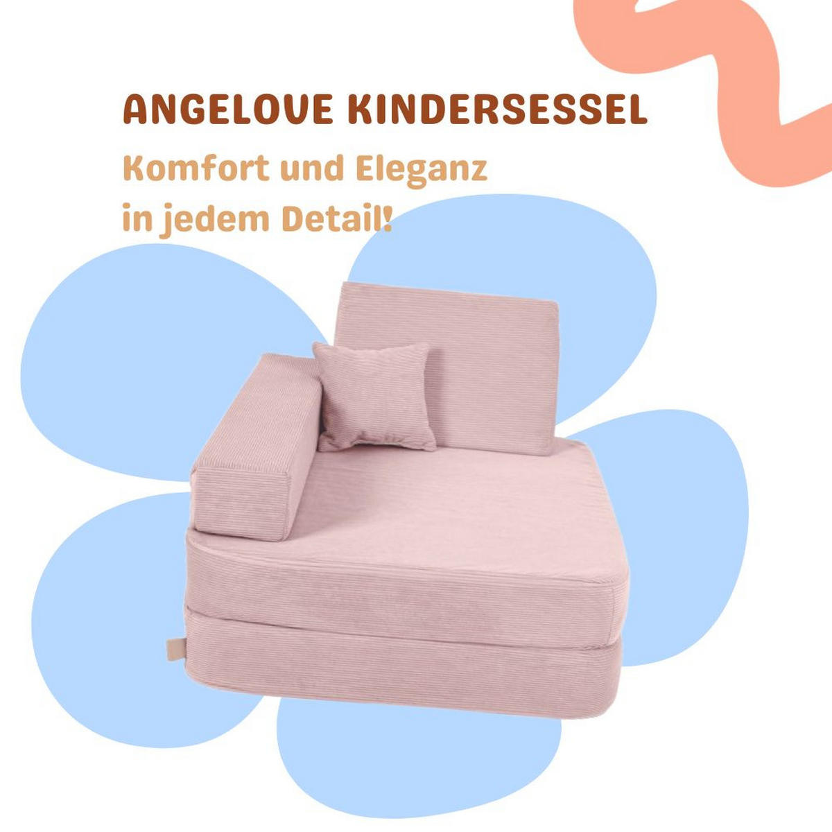KINDERSESSEL, Angelove, Cordsamt, Puderrosa - Hellrosa, Textil (80/24/80cm)