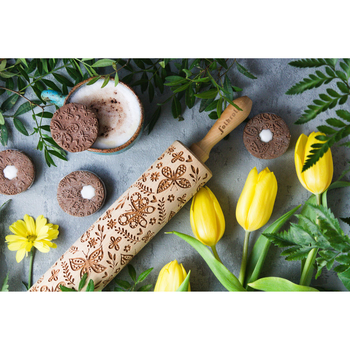 TEIGROLLE Schmetterlinge, groß, 43 cm, Buchenholz - Braun, Holz (43cm) - Folkroll