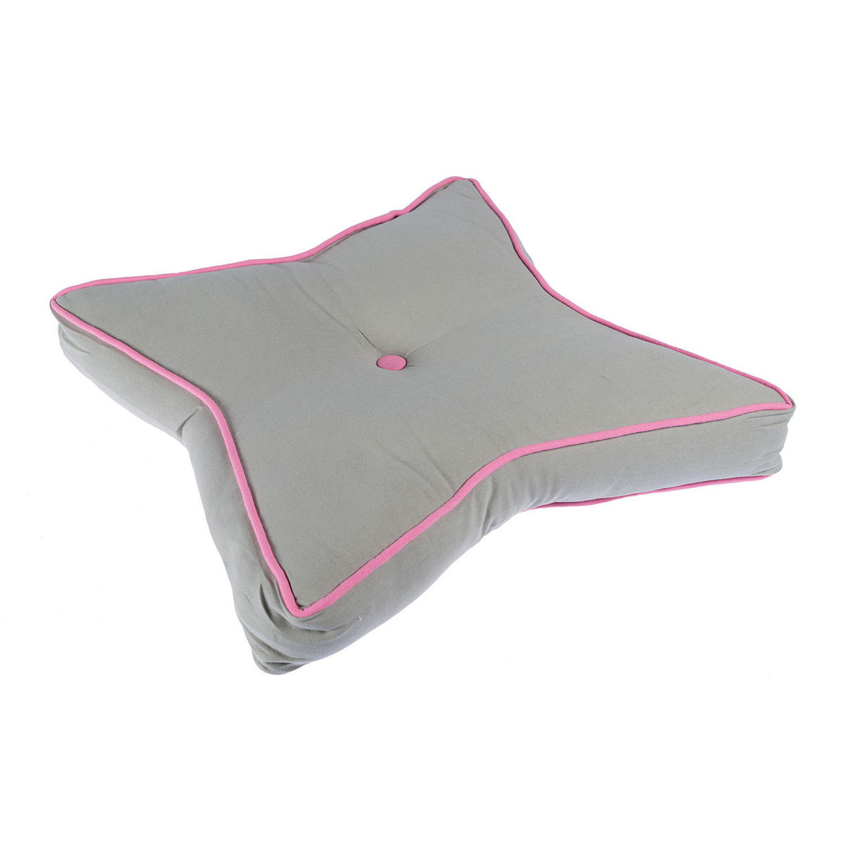BODENKISSEN Stern, grau-rosa 70/48/7 cm - Rosa/Grau, Textil (70/48/7cm) - Homescapes