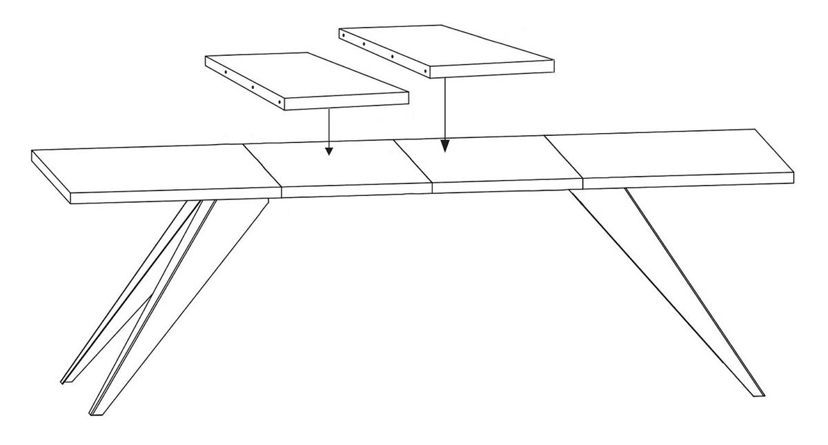 ESSTISCH Vento Bellato grau / Schwarz 160/260 / 90 / 76cm - Schwarz/Grau, Holz/Holzwerkstoff (160/90/76cm) - Feldmann-Wohnen