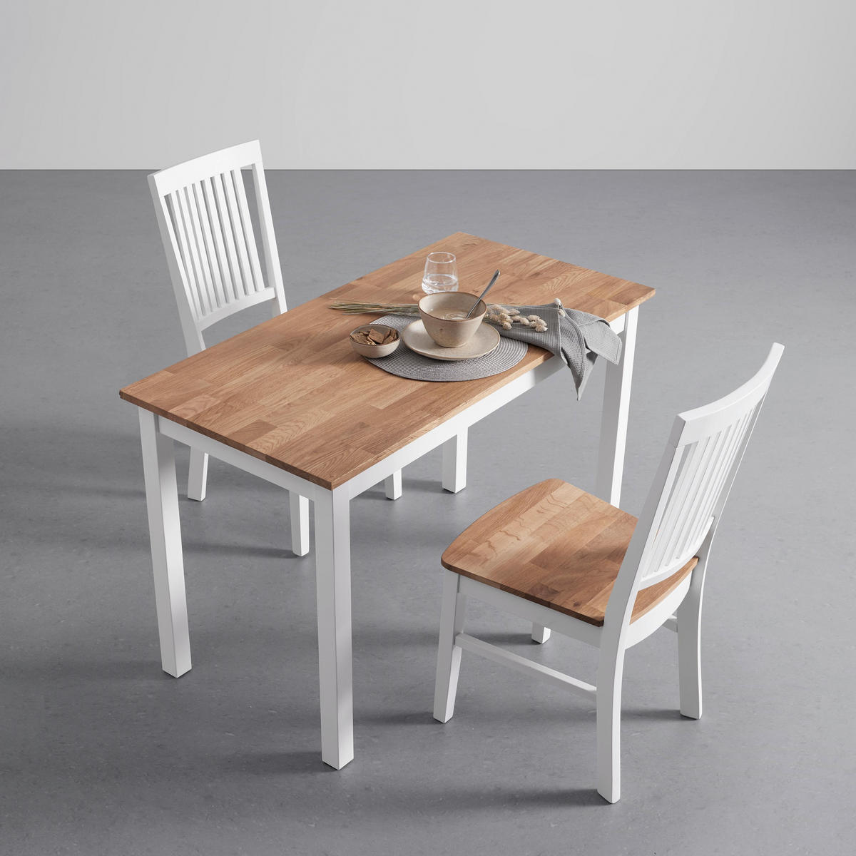 ESSTISCH Antalia Naturfarben /Weiß Echtholz - Naturfarben, Holz (60/120/75cm) - Bessagi Home