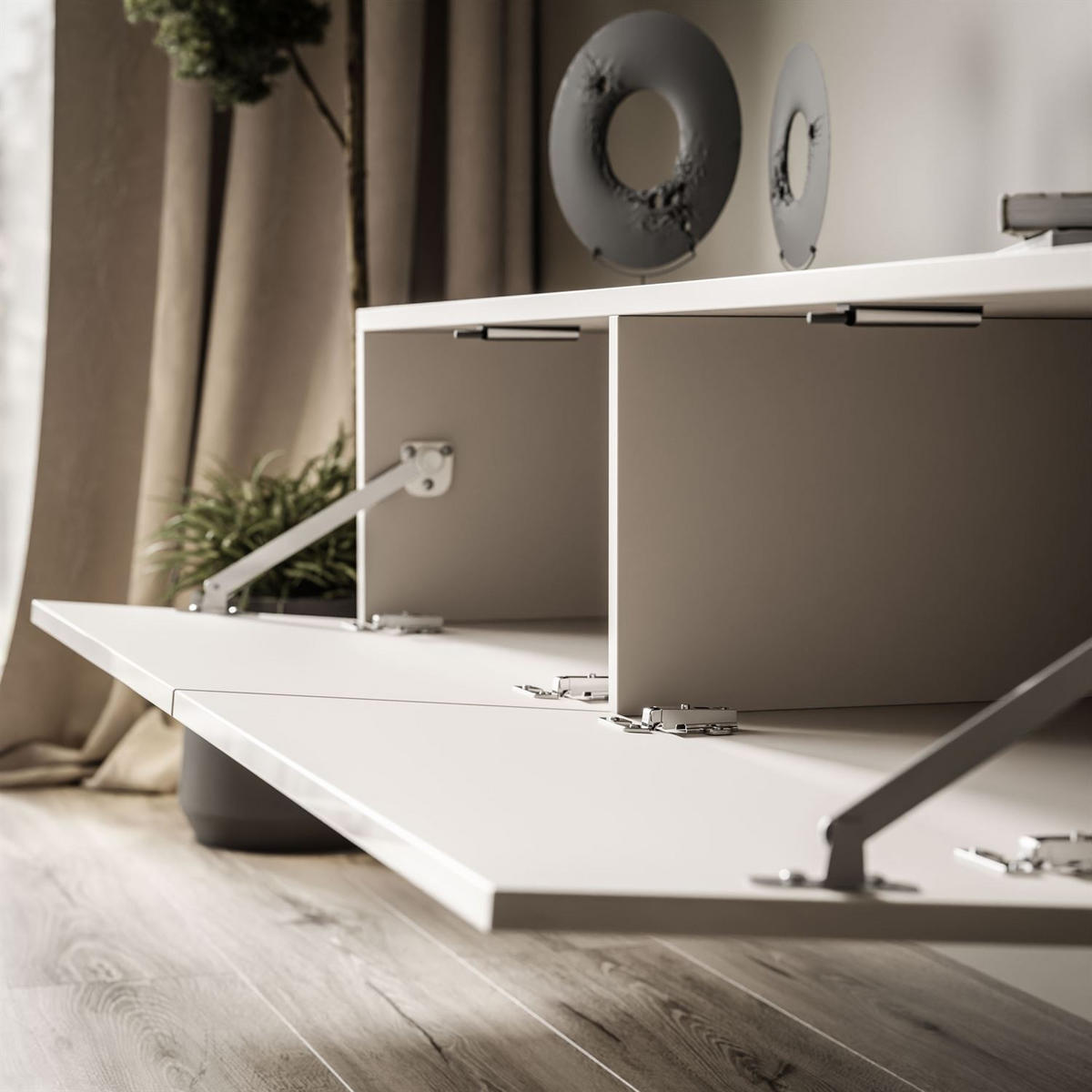 TV-SCHRANK CARMEN 125 hängend - Kaschmir, Holzwerkstoff (125/27/40cm) - Lookway