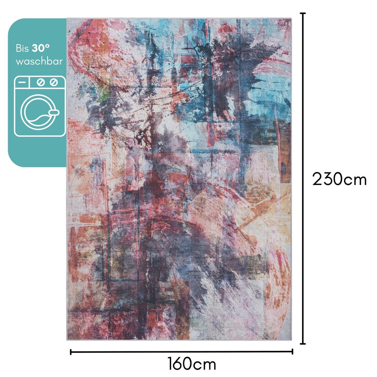 TEPPICH Narissa Petrol,Bordeaux,Rostfarben 160/230 cm - Petrol, Textil (160/230cm) - My-Rug