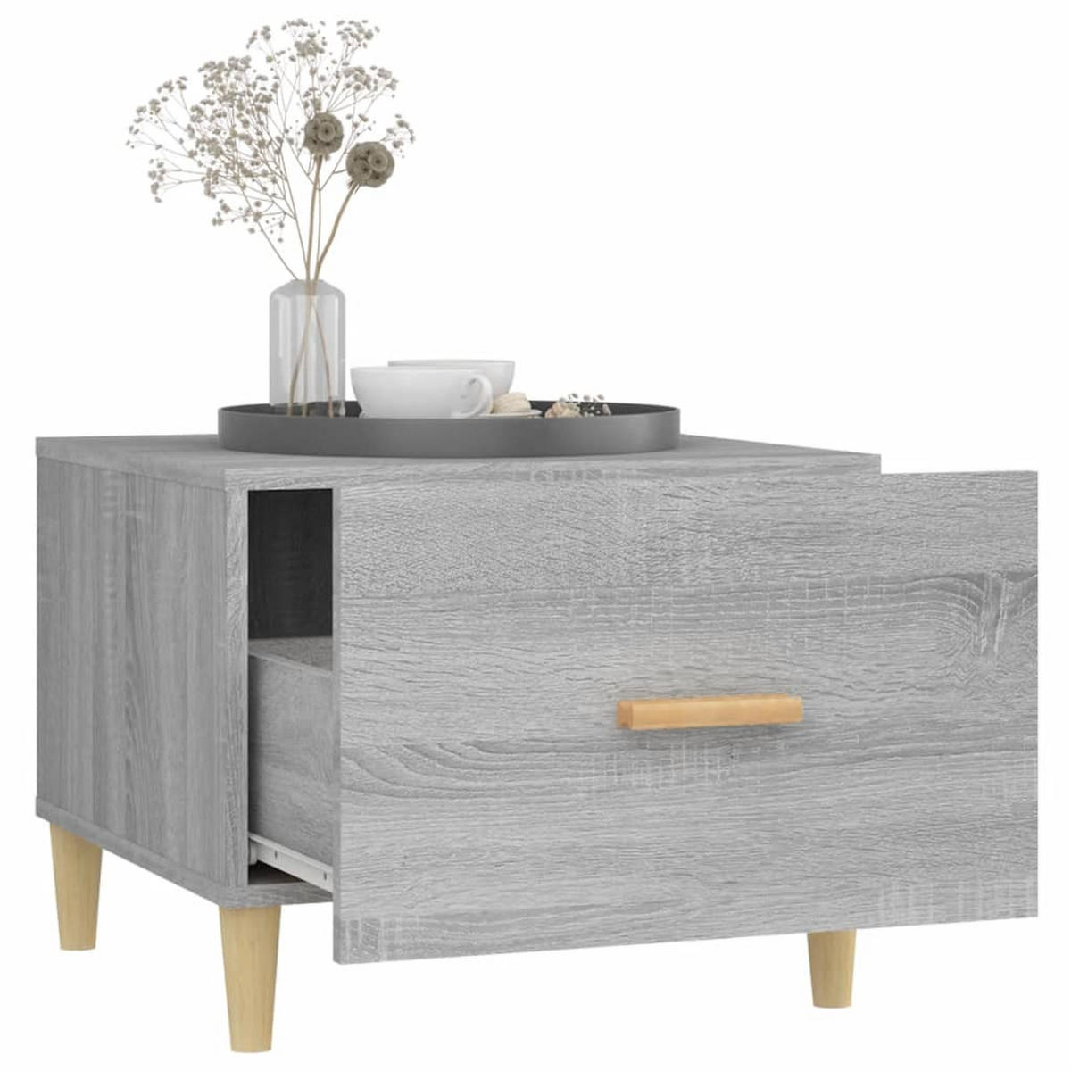 COUCHTISCHE 2 Stk. Grau Sonoma 50x50x40 cm Holzwerkstoff - Grau, Holzwerkstoff (50/50/40cm) - furnicato