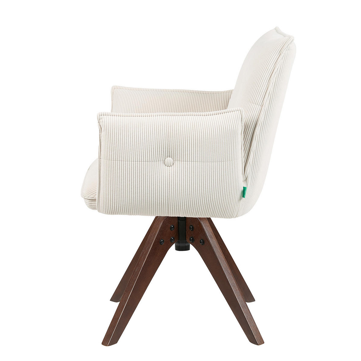 ARMLEHNSTUHL Mika-Emil 2er-Set - Nussbaumfarben/Creme, Eichenholz/Holz (60/88/63cm) - DUBI Möbel