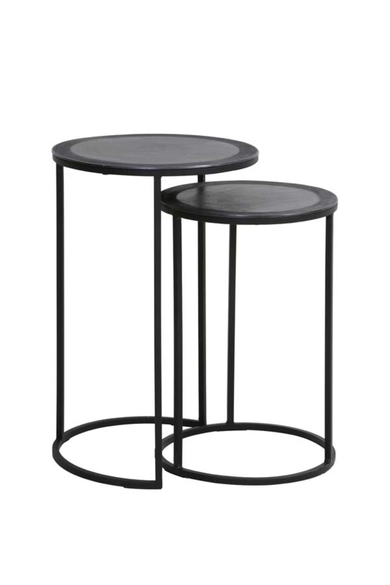 BEISTELLTISCH Talca Schwarz Ø40/60 cm 2er-Set - Schwarz, Metall (40/40/60cm) - Light & Living
