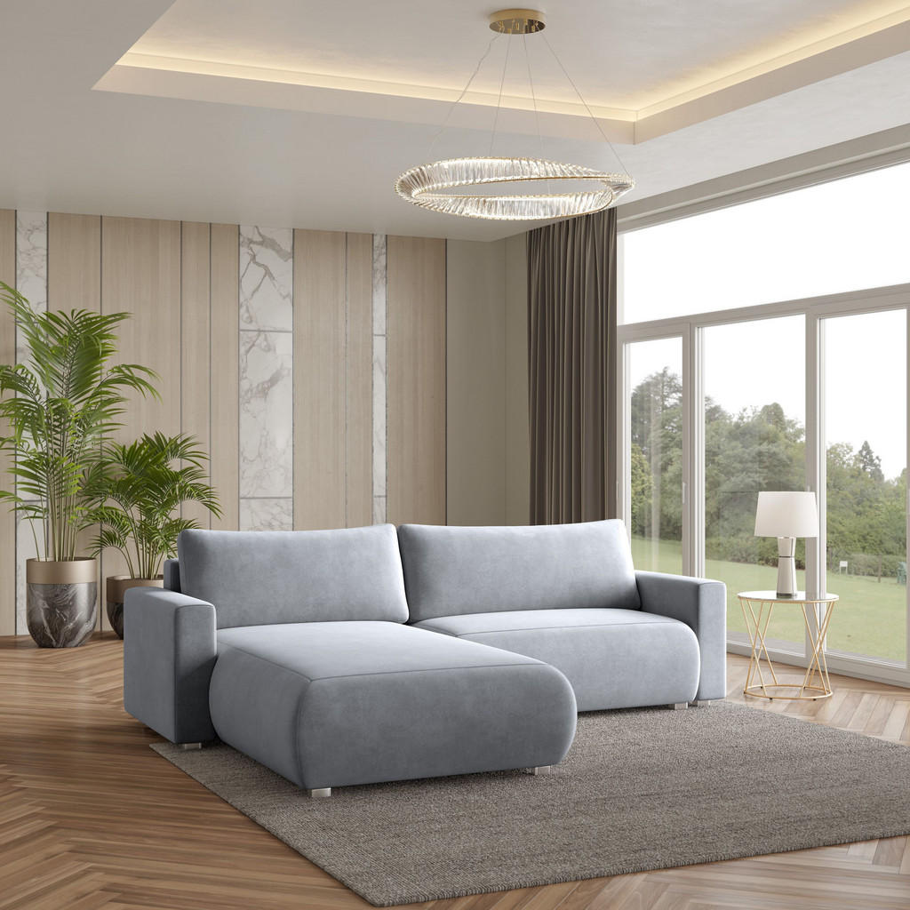 Thumbnail - Masseno Ecksofa, Hellgrau, Holz, 3-Sitzer, L-Form,L-Form, 265x183 cm, Wohnzimmer, Sofas & Couches, Wohnlandschaften, Eck...
