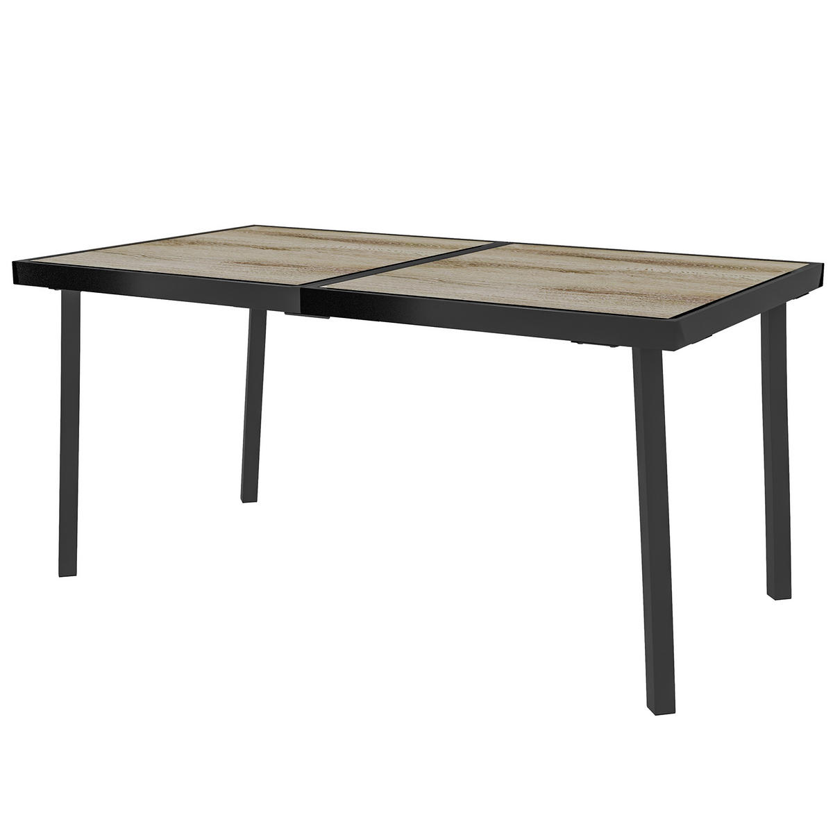 GARTENTISCH DE-07256 für 6 Personen mit Holzoptik Grau - Grau, Kunststoff/Metall (145/85/72cm) - ComfortXL