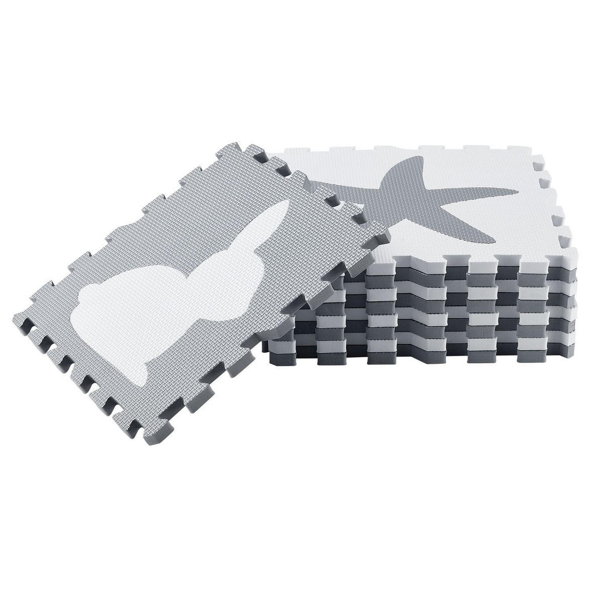 KINDER PUZZLEMATTE Timon (36 Teile) - Grau, Kunststoff (189/1/189cm) - Juskys