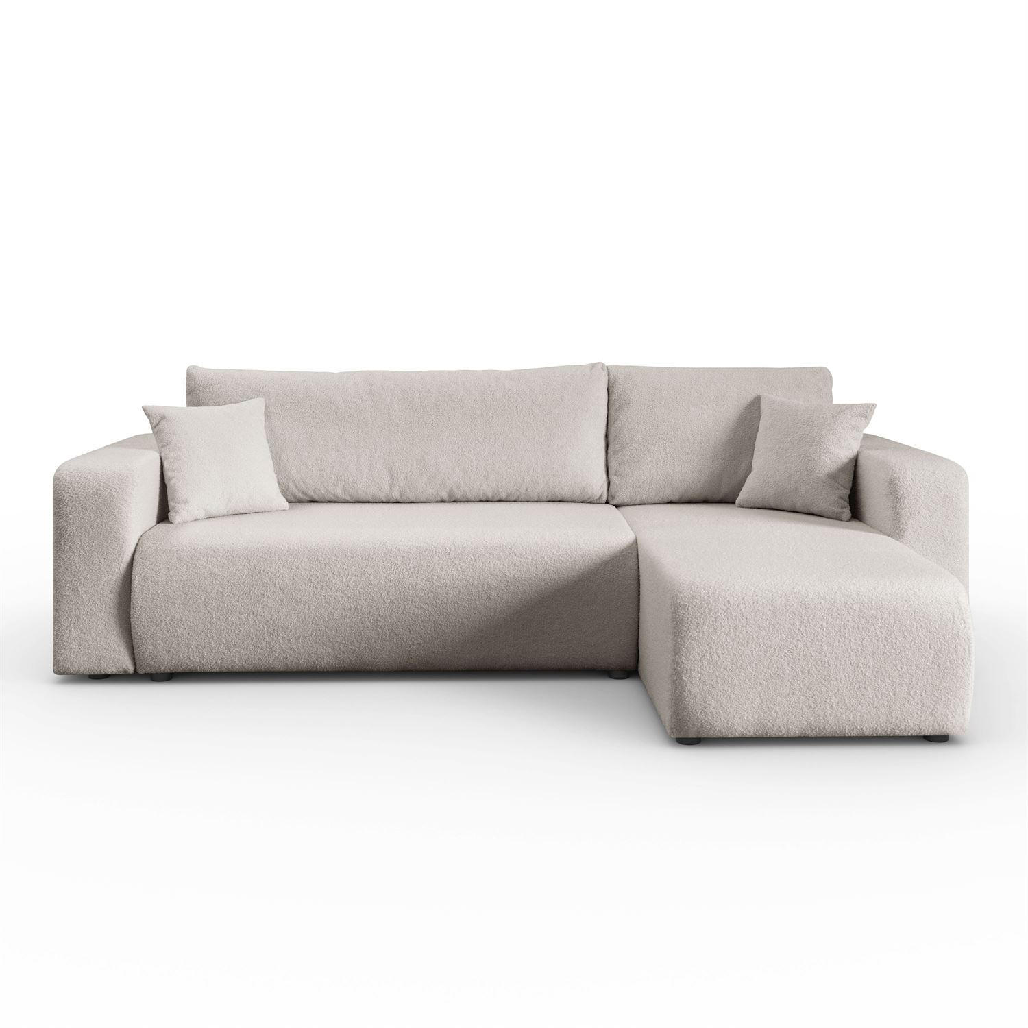 ECKSOFA VESPO L mit Schlaffunktion und Bettkasten - Creme, Textil (247/143cm) - Lookway