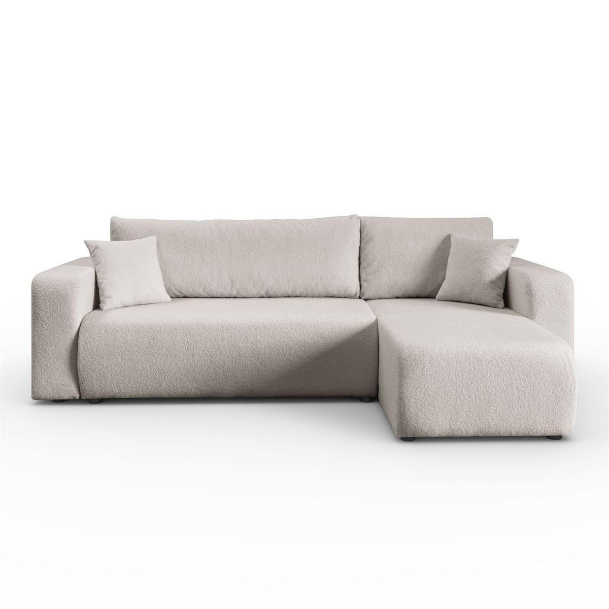 ECKSOFA VESPO L mit Schlaffunktion und Bettkasten - Creme, Textil (247/143cm) - Lookway