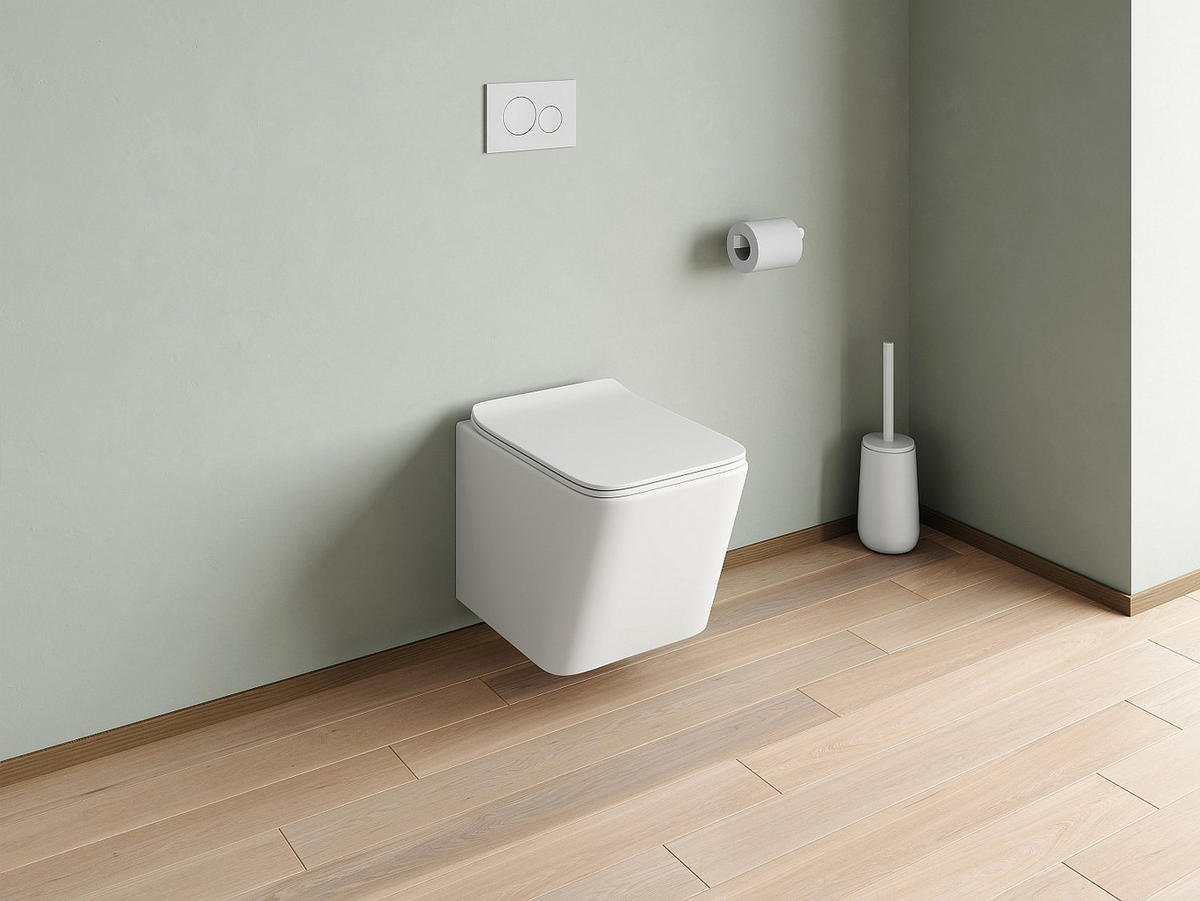HÄNGE WC - 35.5 cm x 51.5 cm - keramik - weiß Clemona - Weiß, Keramik (35.5/34/51.5cm) - Vente-Unique