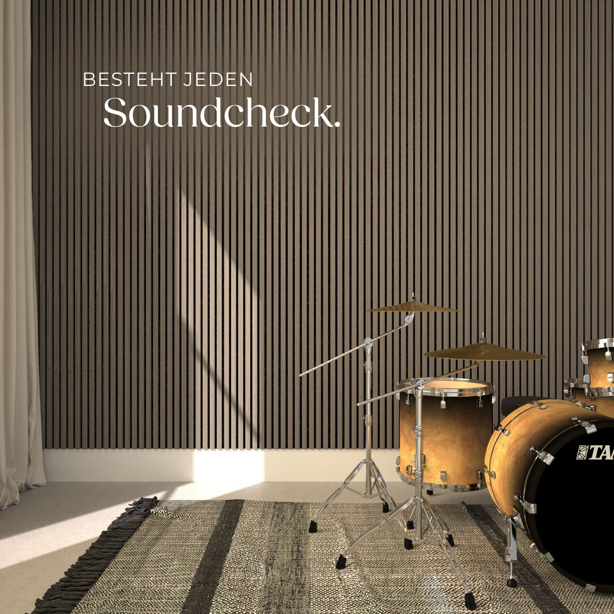 AKUSTIKPANEELE 4er Set Sonic Wall II, Holzoptik, Schallabsorption, Größe flexibel anpassbar, Eiche dunkel - Wildeiche, Holz (50/1.8/110cm) - tectake