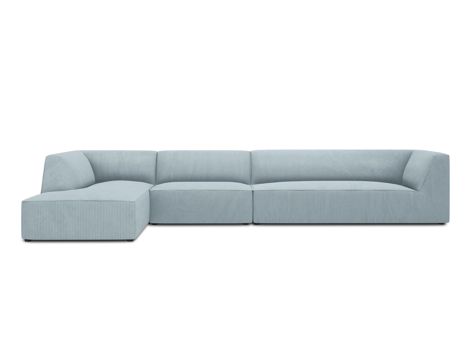ECKSOFA links Ruby aus Cord hellblau 5 Sitzplätze - Hellblau, Textil (180/366cm) - Micadoni