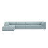 ECKSOFA links Ruby aus Cord hellblau 5 Sitzplätze - Hellblau, Textil (180/366cm) - Micadoni
