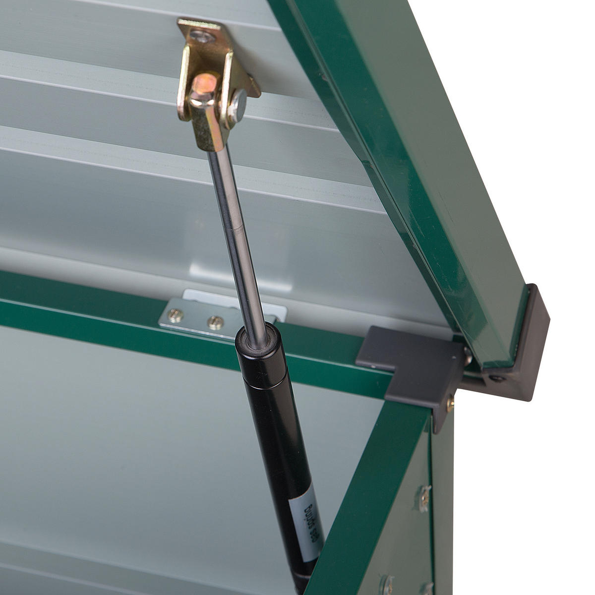 AUFLAGENBOX Stahl dunkelgrün 100/62 cm Cebrosa - Grün, Metall (100/64/62cm) - Beliani