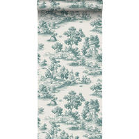 TAPETE Toile de Jouy 53 cm x 10 m - Grün, Papier (53/1000cm) - Sanders & Sanders