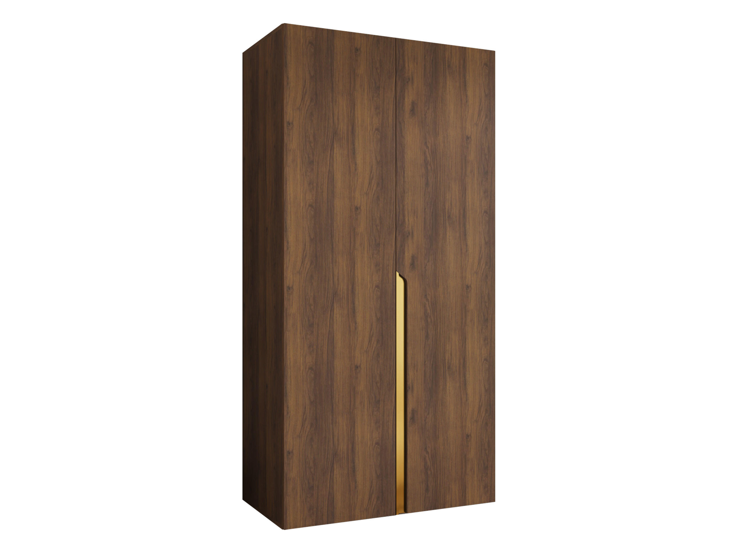 DREHTÜRENSCHRANK Mila I 100 - Goldfarben/Nussbaumfarben, Holzwerkstoff/Kunststoff (100/202/52cm) - MIRJAN24