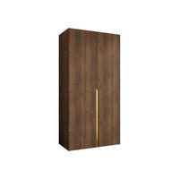DREHTÜRENSCHRANK Mila I 100 - Goldfarben/Nussbaumfarben, Holzwerkstoff/Kunststoff (100/202/52cm) - MIRJAN24