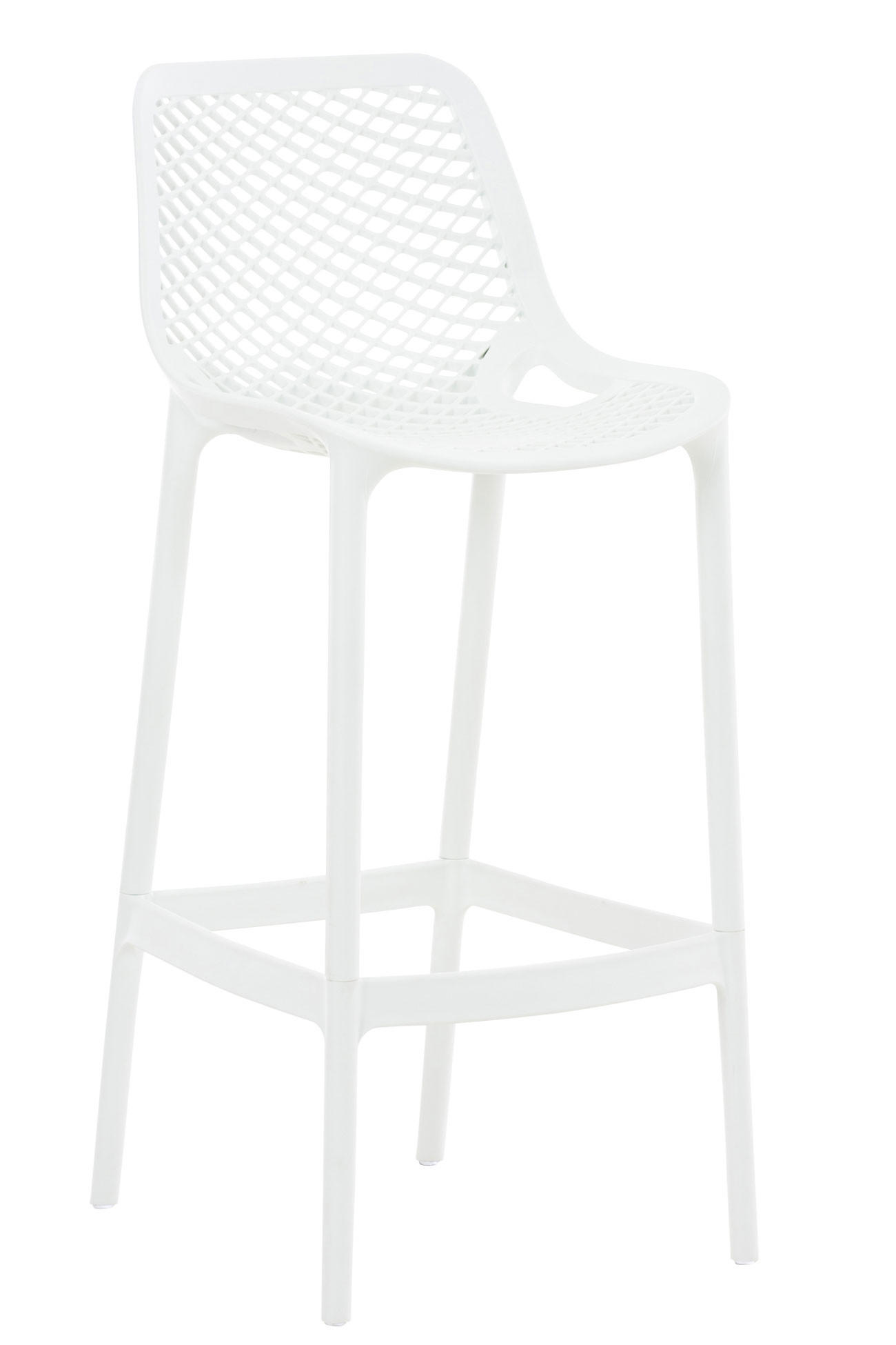 BARHOCKER modern Weiß LORL Kunststoff 105x45x53 cm - Weiß, Kunststoff (45/105/53cm) - DELUKE