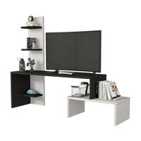 TV-ELEMENT Hörby - Schwarz/Weiß, Holzwerkstoff (124/100/32cm) - [en.casa]