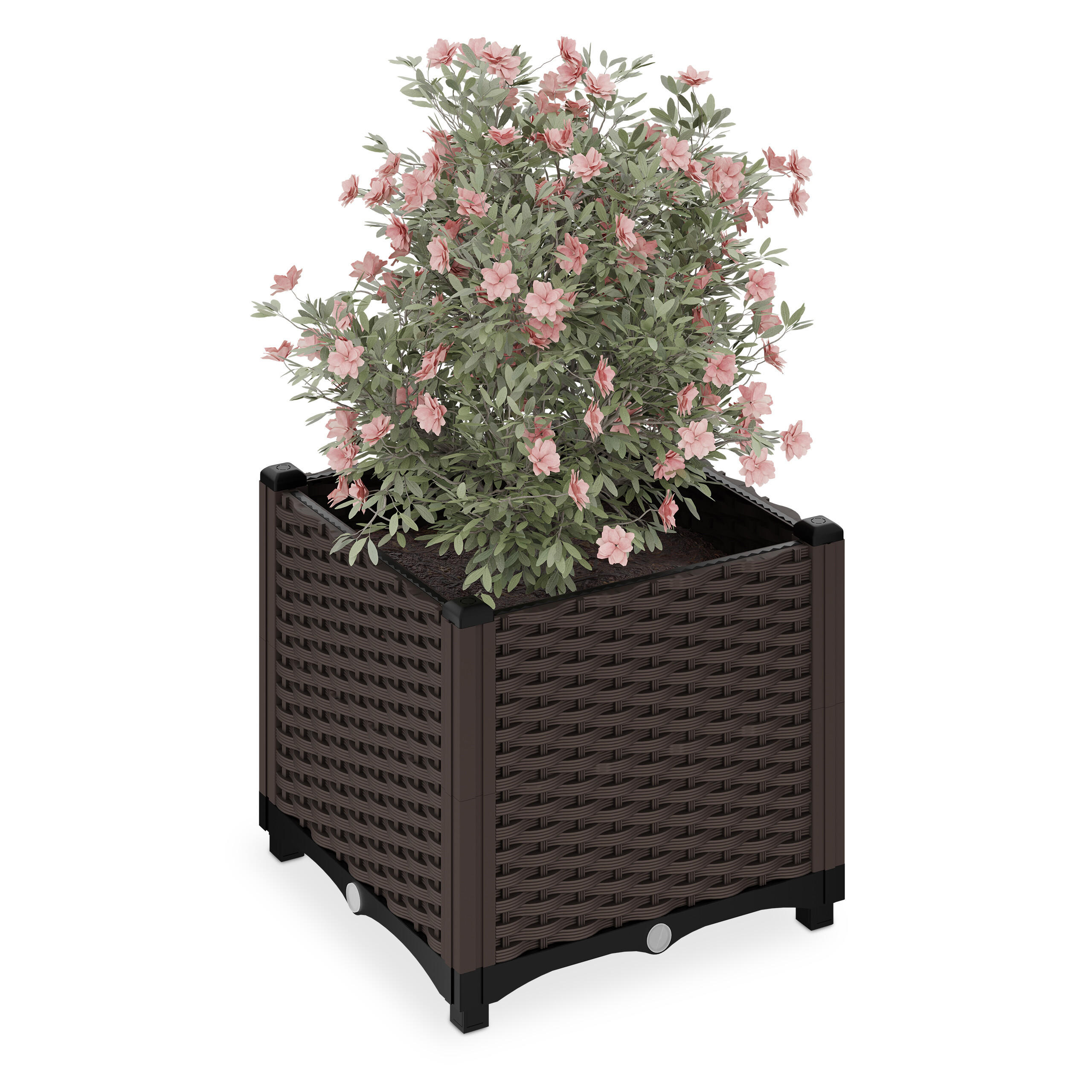 PFLANZKÜBEL - Braun, Kunststoff (40/38/40cm) - Relaxdays