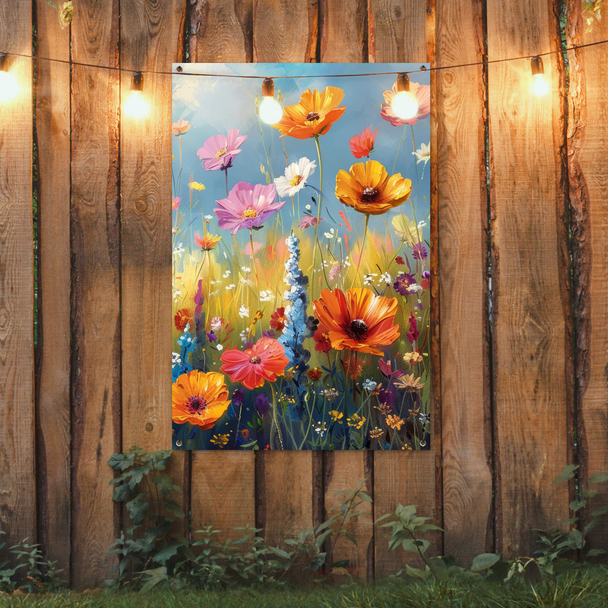 ZAHRADNÍ PLAKÁT Květiny - Příroda - Botanické - Umění 80x120 cm - světle modrá, plast (80/120/0.2cm) - OnlyWow