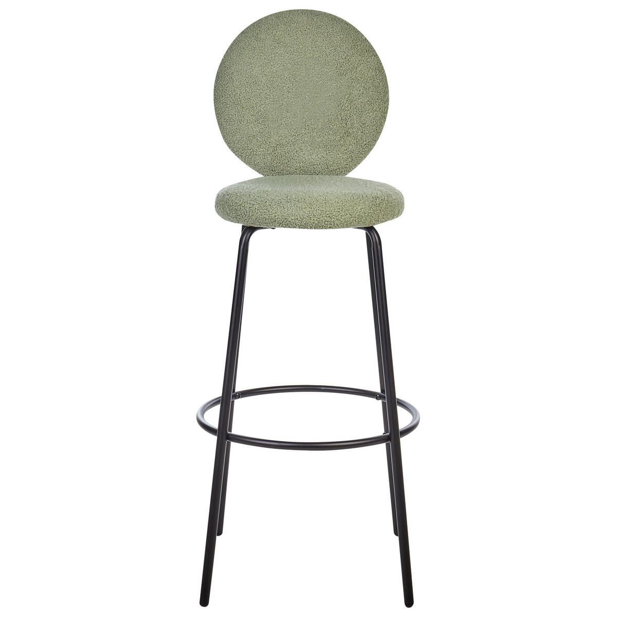 BARSTÜHLEN 2er-Set Hellgrün Emery - Schwarz/Hellgrün, Textil (43/107/43cm) - Beliani