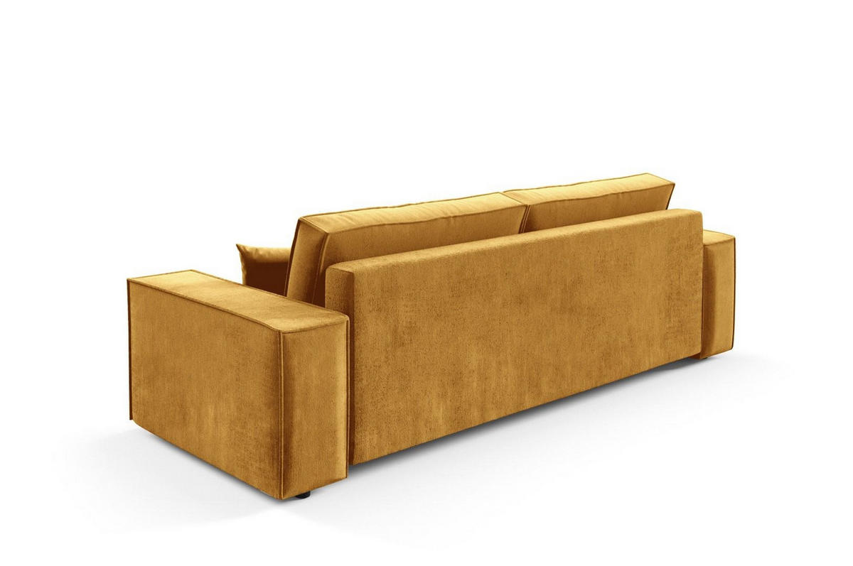SCHLAFSOFA mit Bettkasten Gelb - Gelb, Textil (255/88/102cm) - Furnisell