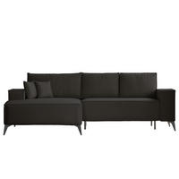 ECKSOFA OTIS Links, mit Schlaffunktion und Bettkasten, Anthrazit - Anthrazit, Textil/Metall (294/185cm) - Idohome