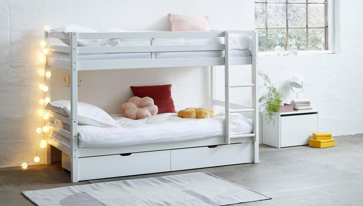 ETAGENBETT ACTIM Weiß 208x103x142 cm - Weiß, Holz - FURNLUX