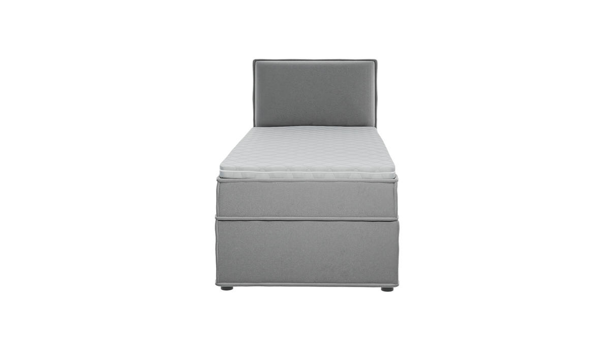 BOXBETT Eclipse 90/200 cm Grau Luxusmicrofaser - Schwarz/Grau, Holz/Kunststoff (90/200cm) - S-Style Möbel