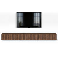 LOWBOARD Barvo 3x100 Nussbaum Warmia 300/36,5/32 cm – hängend oder stehend - Nussbaumfarben, Holzwerkstoff/Kunststoff (300/36.5/32cm) - AX Living