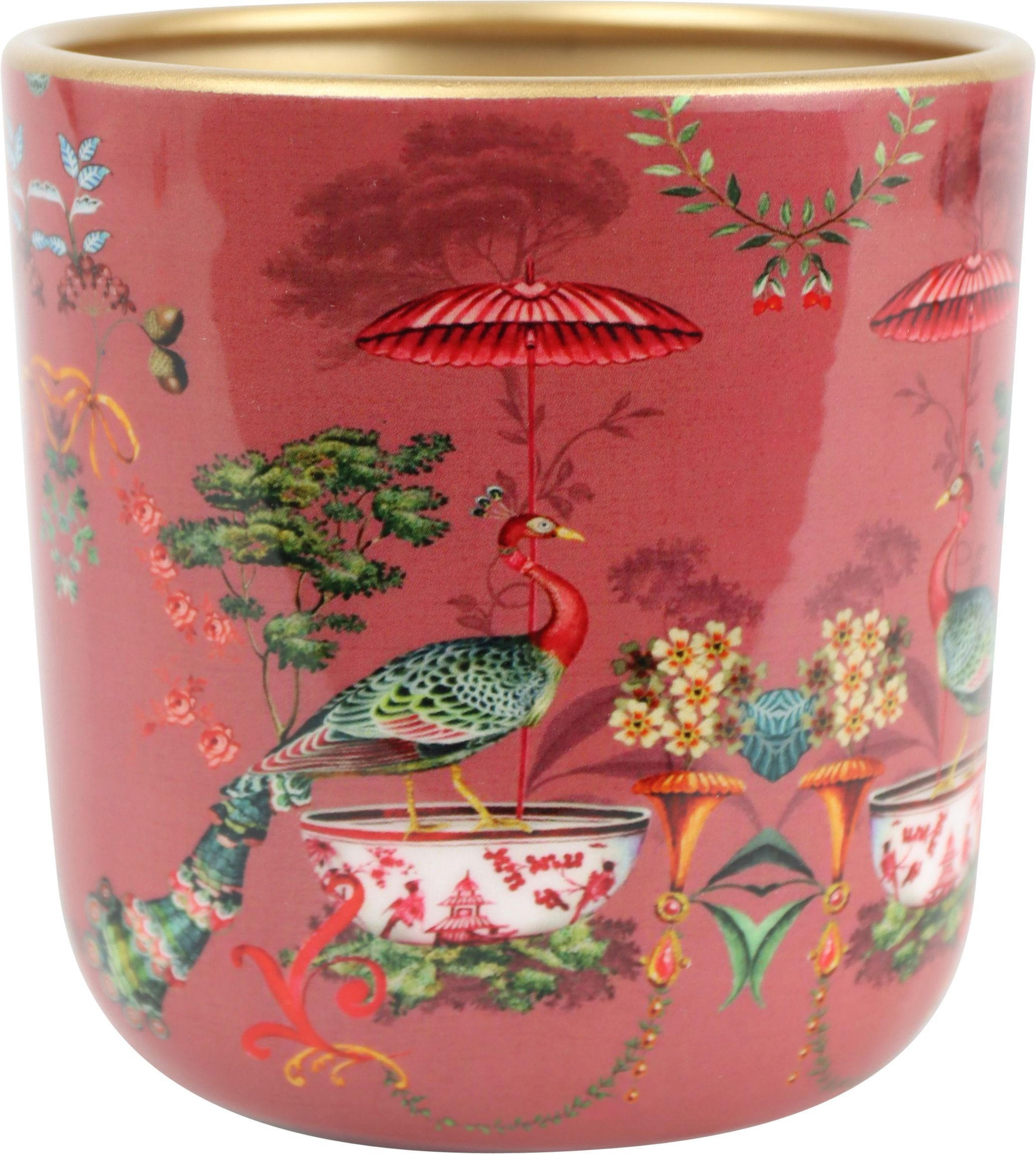 ÜBERTOPF Asian Fauna rot - Rot, Metall (12/13/12cm) - FURNARO