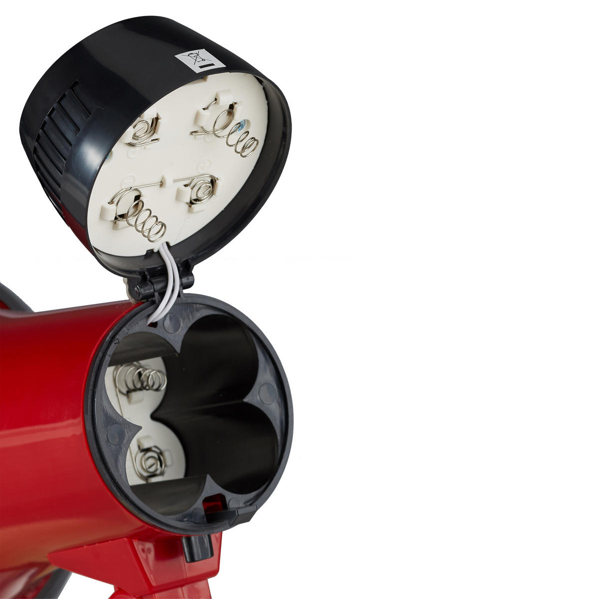 MEGAFON Rot LED 200 m - Rot, Kunststoff (13.5/21/22cm) - Relaxdays